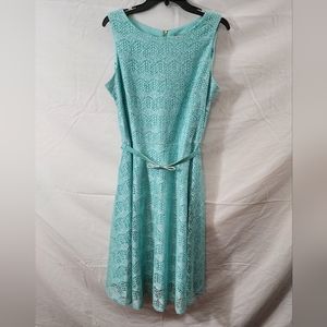 Danny and Nicole teal lace dress